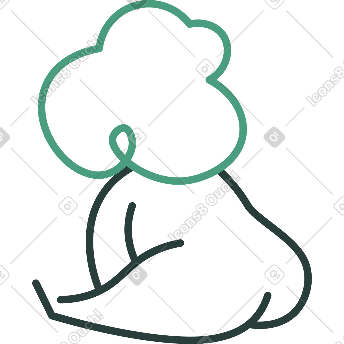 Baby sitter indietro illustrazione in stile Macaroni scarica in PNG, SVG
