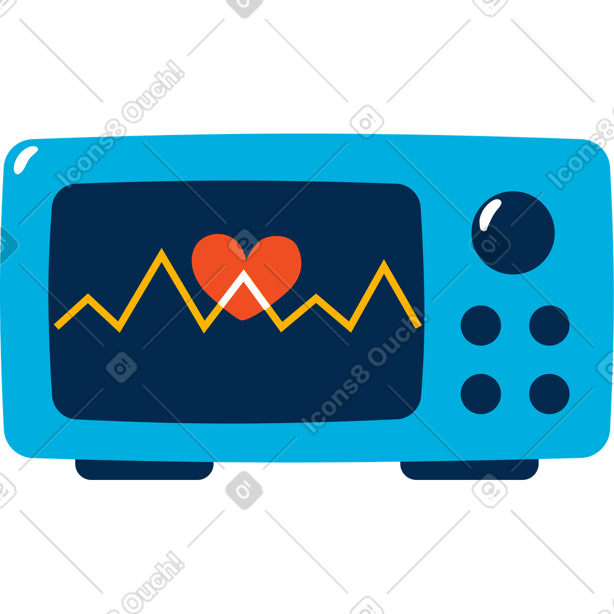 Illustration Moniteur de fréquence cardiaque dans le style Flame à télécharger aux formats PNG, SVG