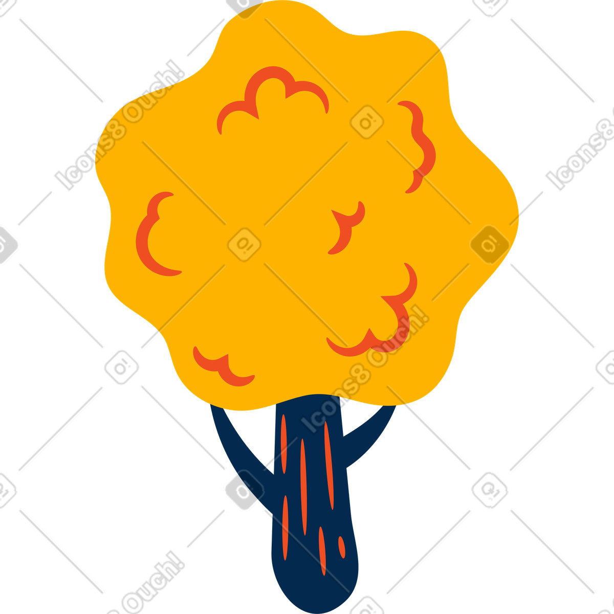 Ilustración Árbol en estilo Flame a descargar en PNG y SVG