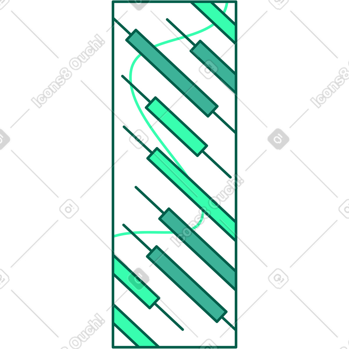 Frame with candlestick chart illustration in Storyline style download in PNG, SVG