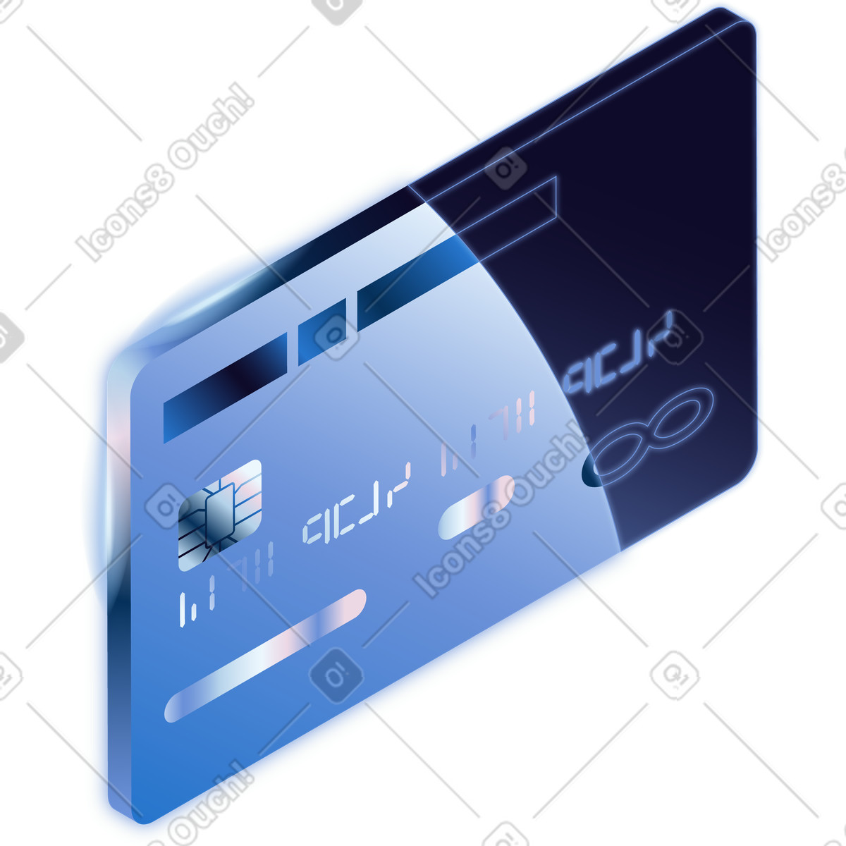 Ilustración Credit card payment concept with contactless banking and digital security en estilo Dimension a descargar en PNG y SVG