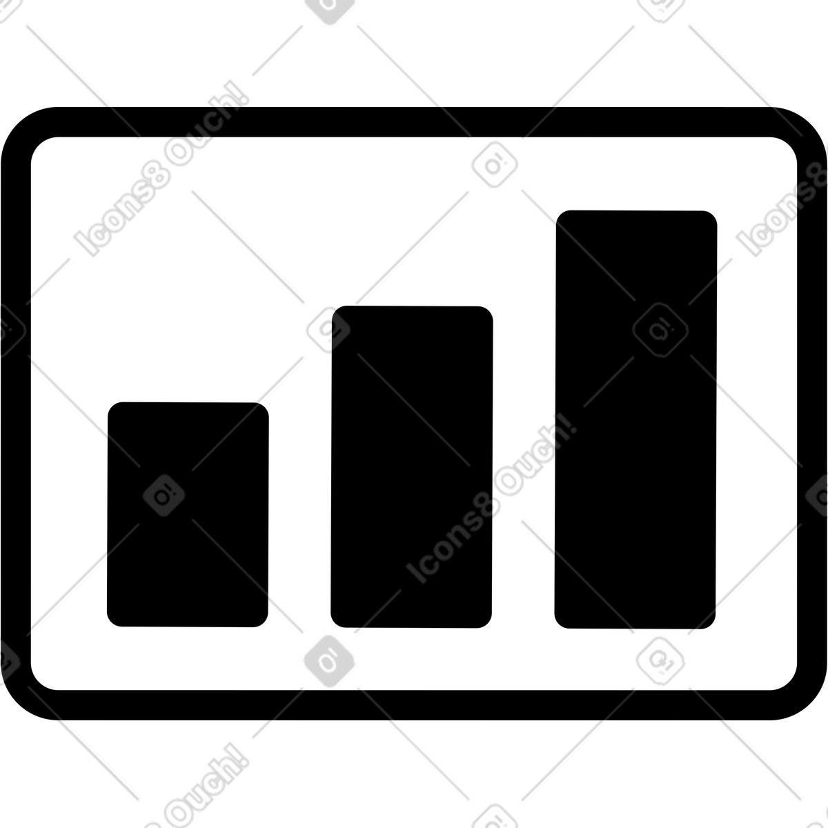 下载 Notion Line Art 风格的 Bar chart growth three columns increasing rectangles minimal rounded corners 插画，支持 PNG、SVG 格式