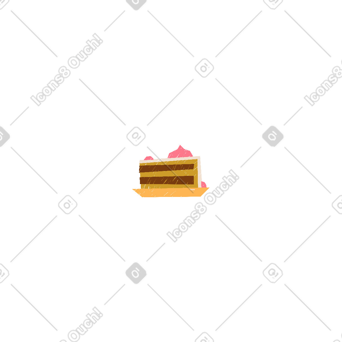 Kuchen-Illustration im Sleepy-Stil als Download in PNG, SVG
