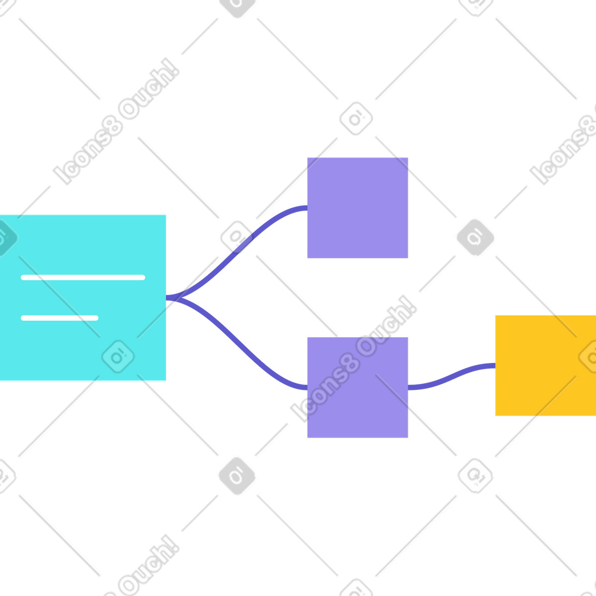 Diagram with stickers illustration in Bright style download in PNG, SVG
