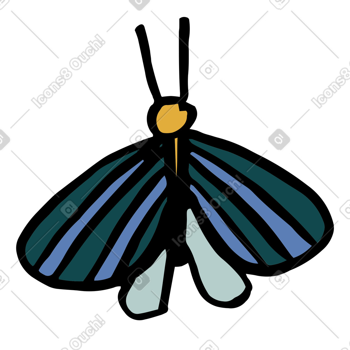 Farfalla illustrazione in stile Scandi scarica in PNG, SVG