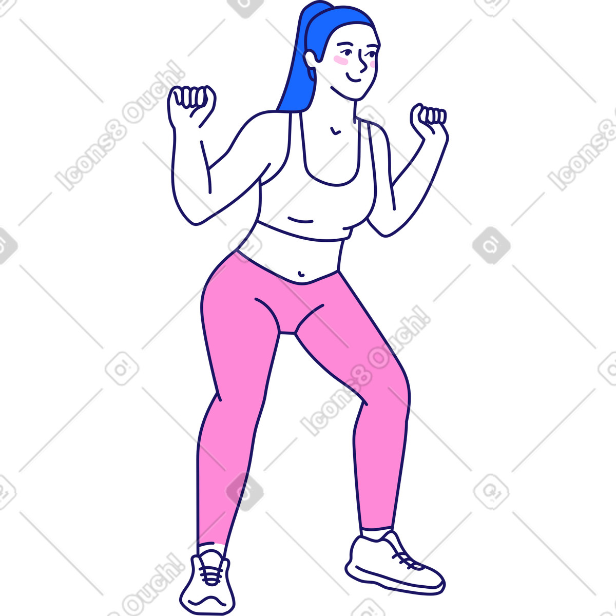 Illustration Femme fitness dans le style Matey à télécharger aux formats PNG, SVG