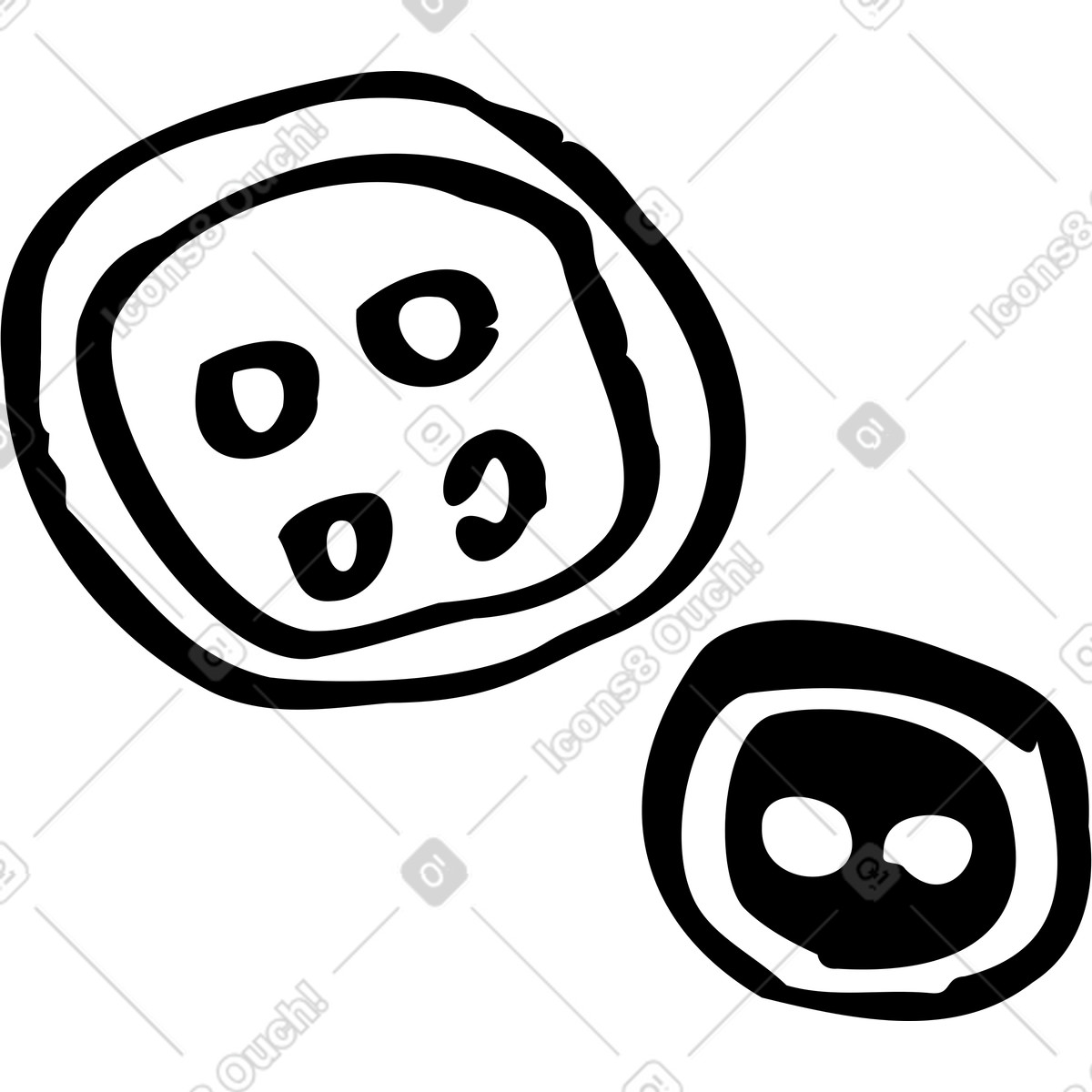Zwei tasten-Illustration im Marks-Stil als Download in PNG, SVG