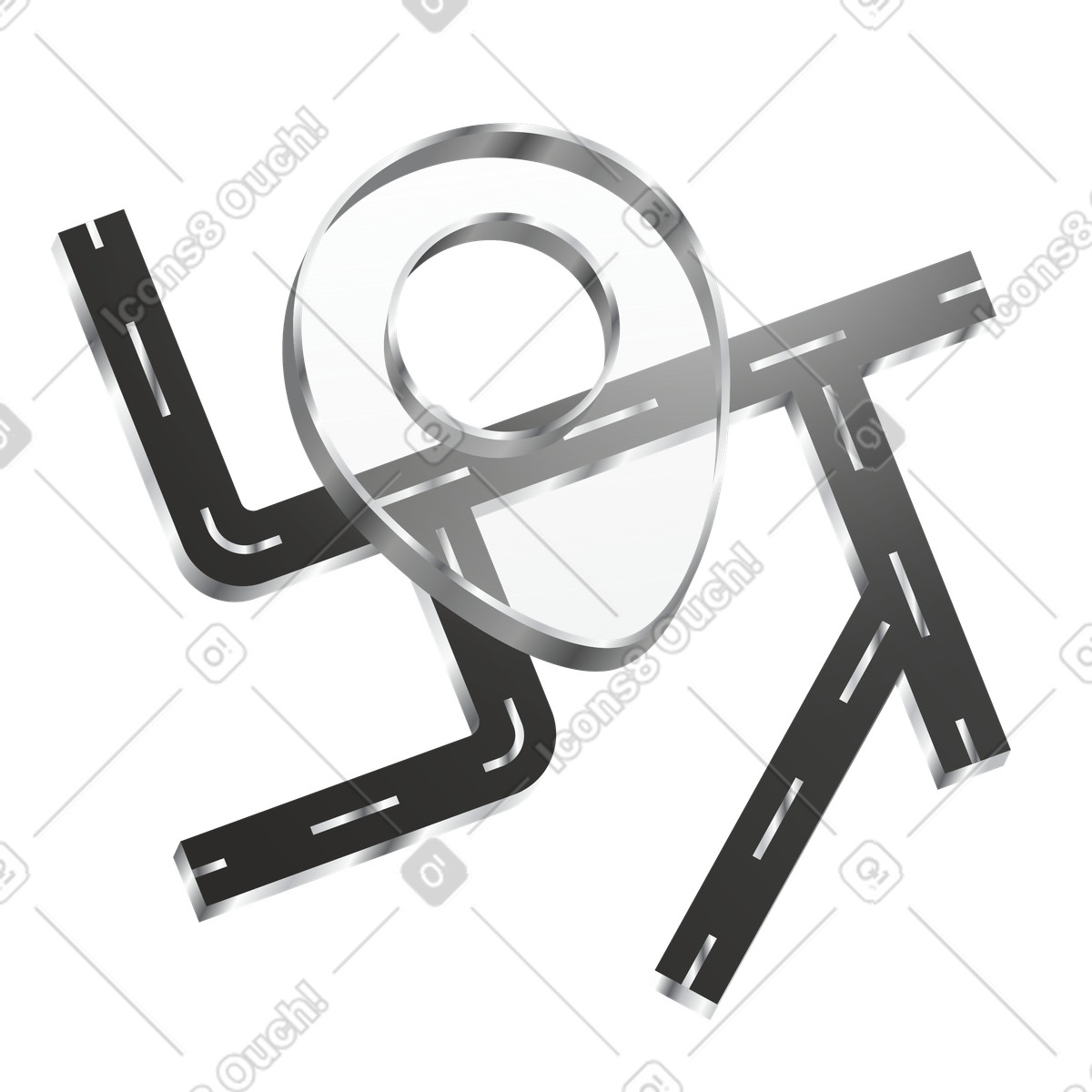 Location tag on digital map, GPS and mapping services illustration in Token style download in PNG, SVG