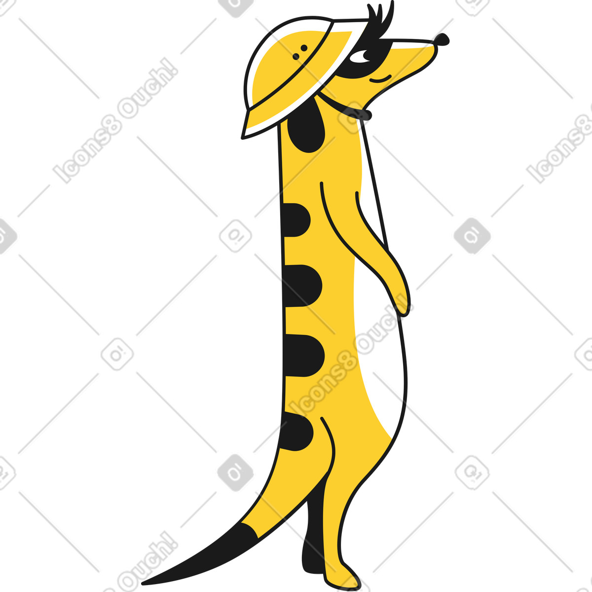 Ilustración Meerkat in hard hat en estilo Taxi a descargar en PNG y SVG