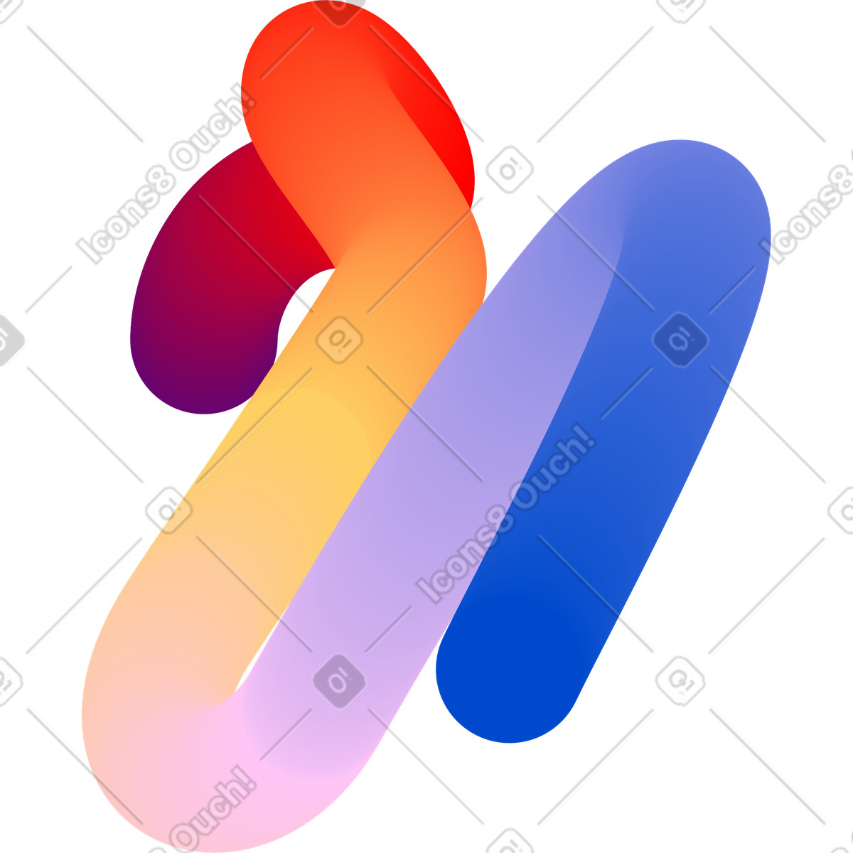 Rainbow wavy spot illustration in Forms style download in PNG, SVG