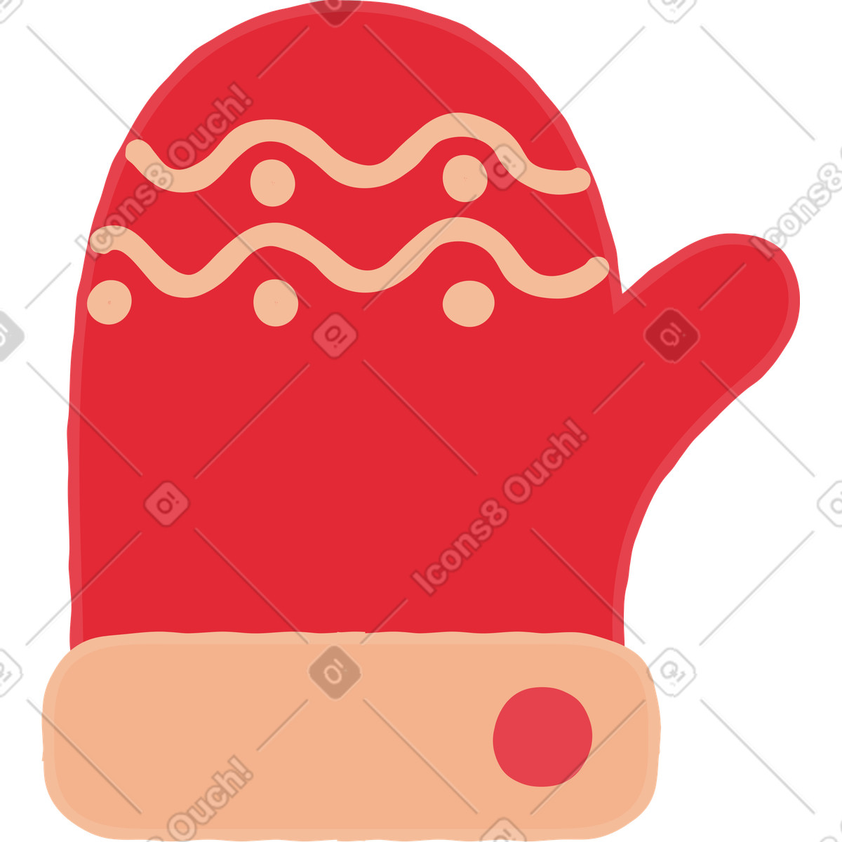 Mitten illustration in Stripy style download in PNG, SVG