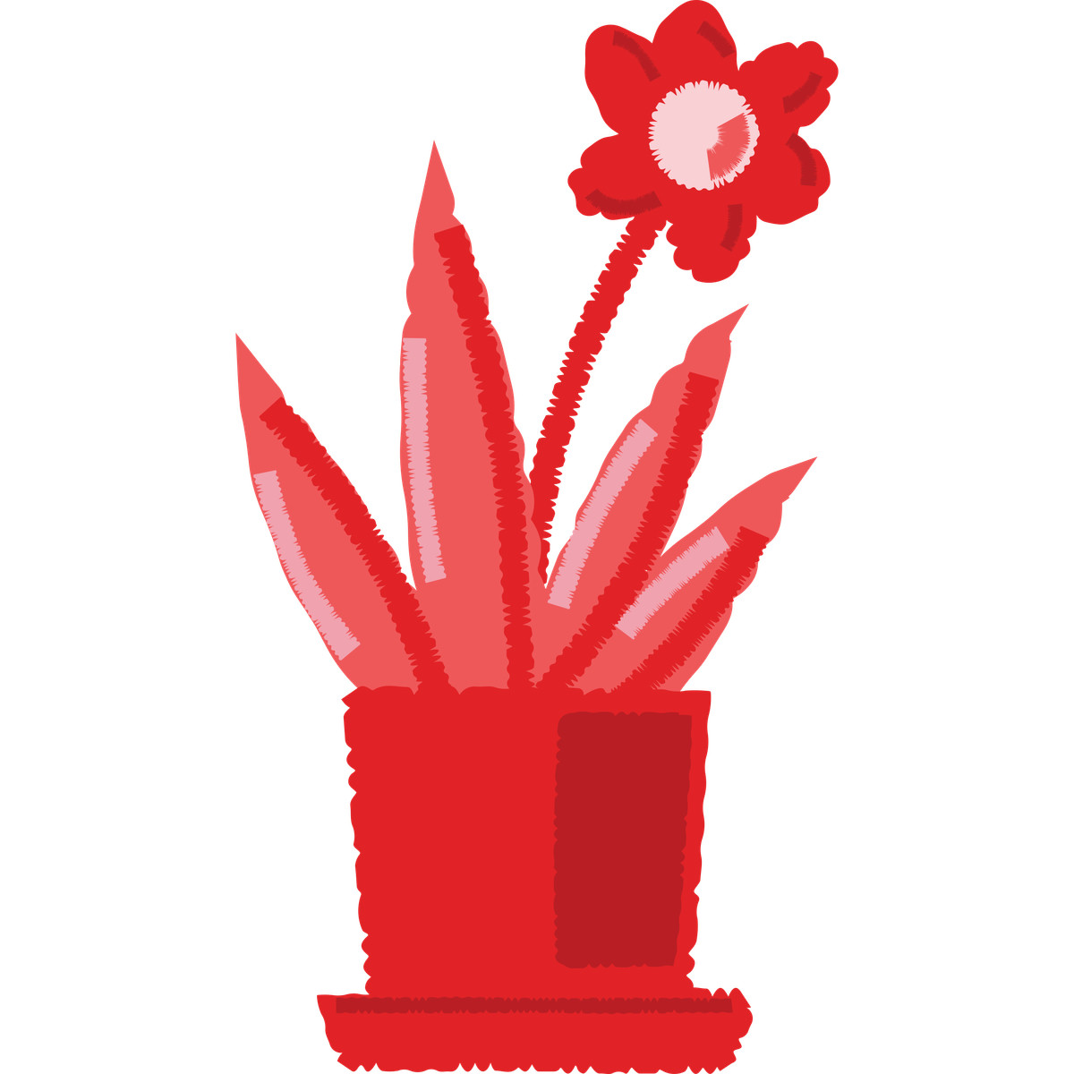 Иллюстрация Indoor red flowering plant with pointed foliage в стиле Cherry — скачать в форматах PNG, SVG