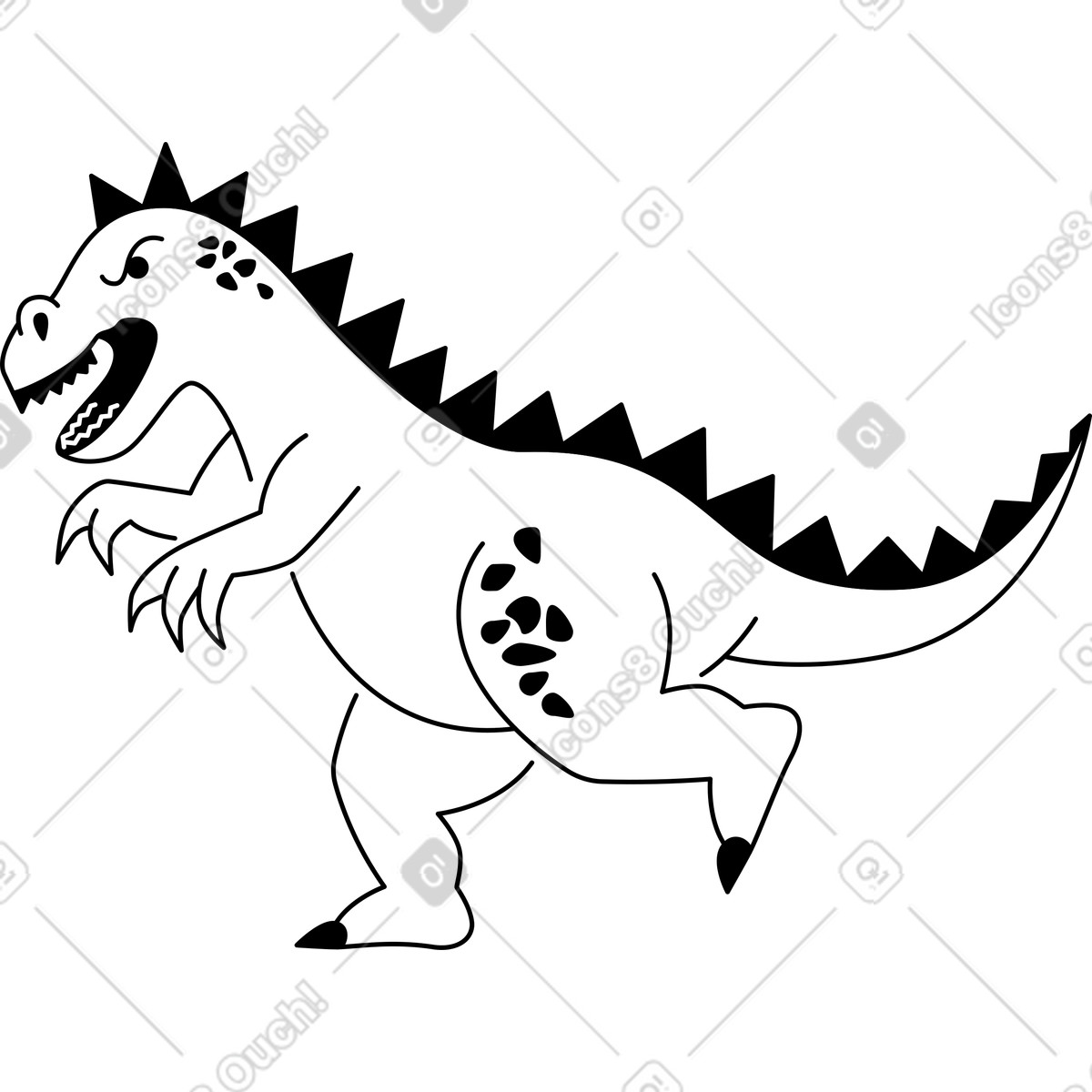 Dinosauro illustrazione in stile Transistor scarica in PNG, SVG