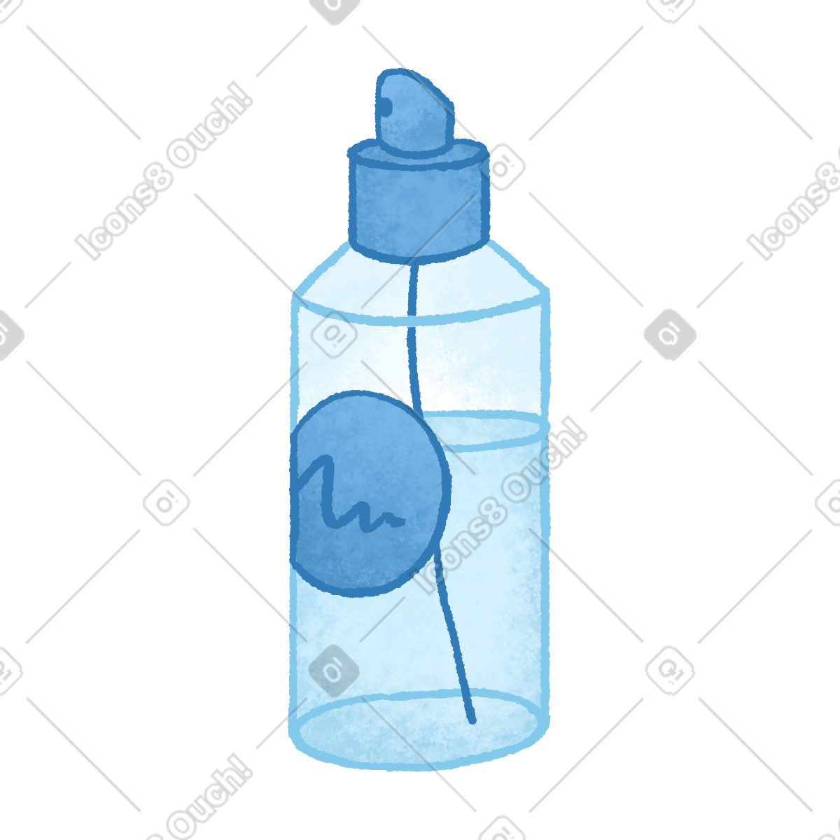 Cosmetic product bottle illustration in Hue style download in PNG, SVG