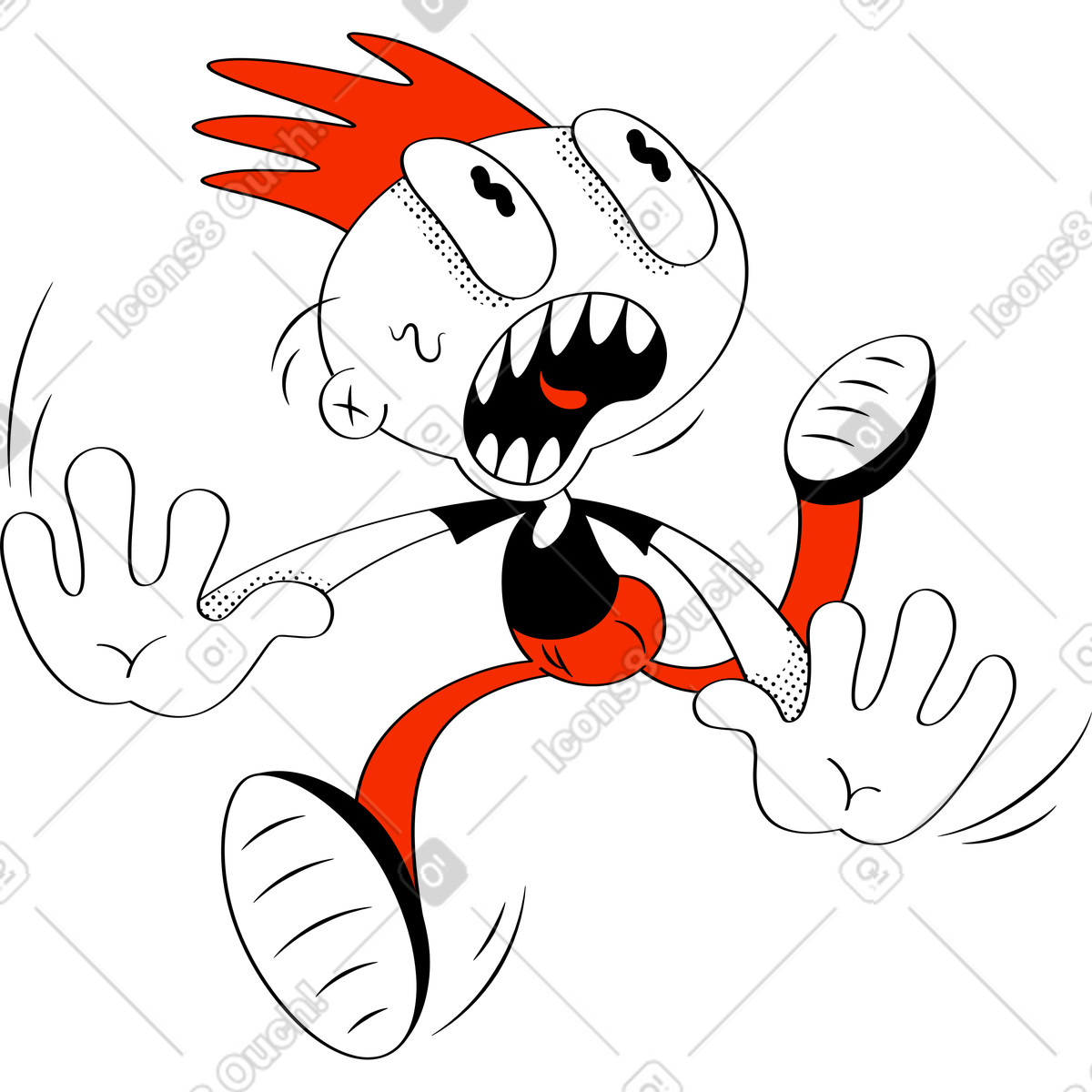 Looney 스타일의 런닝 맨 일러스트레이션 PNG, SVG 다운로드