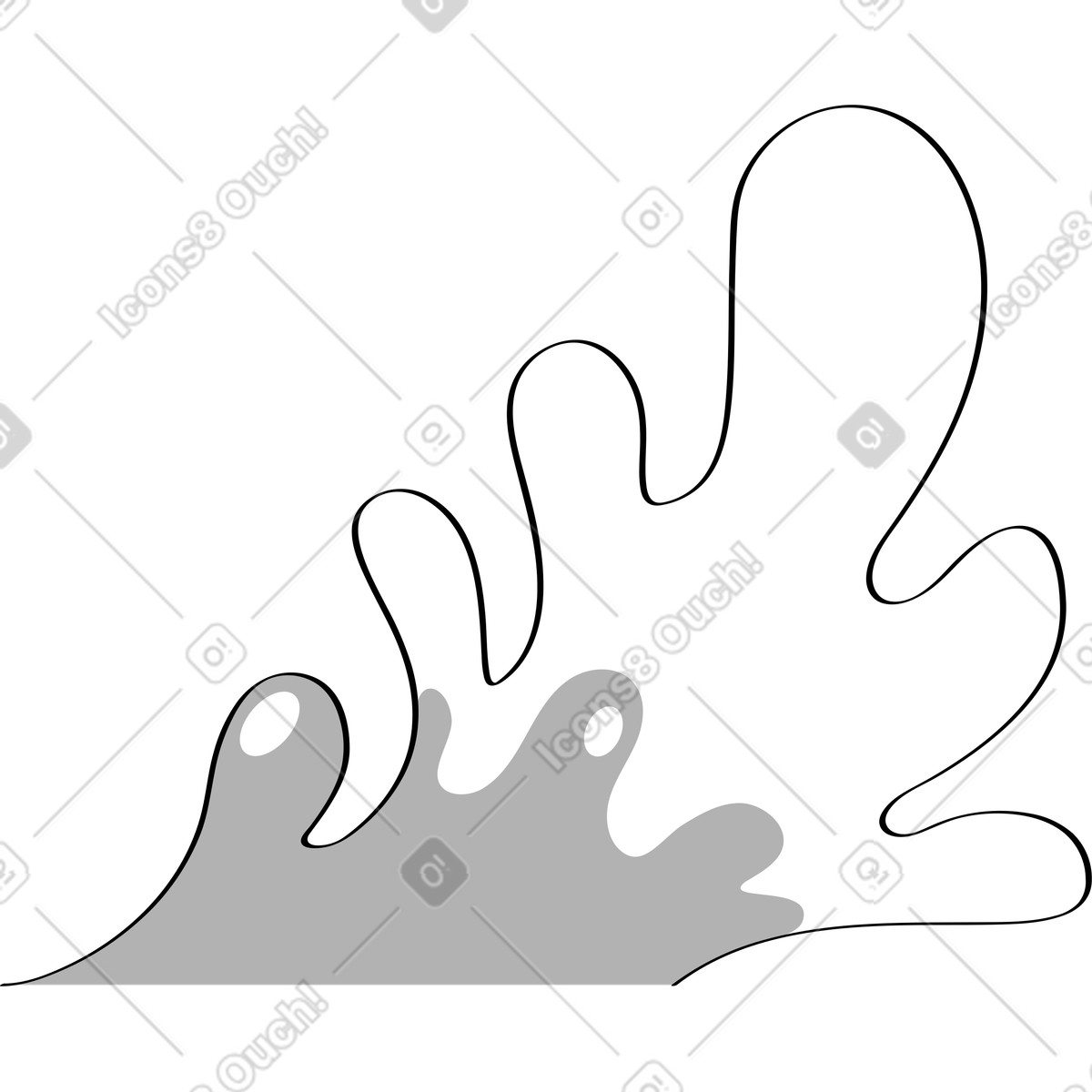 Water splashes illustration in Looney style download in PNG, SVG