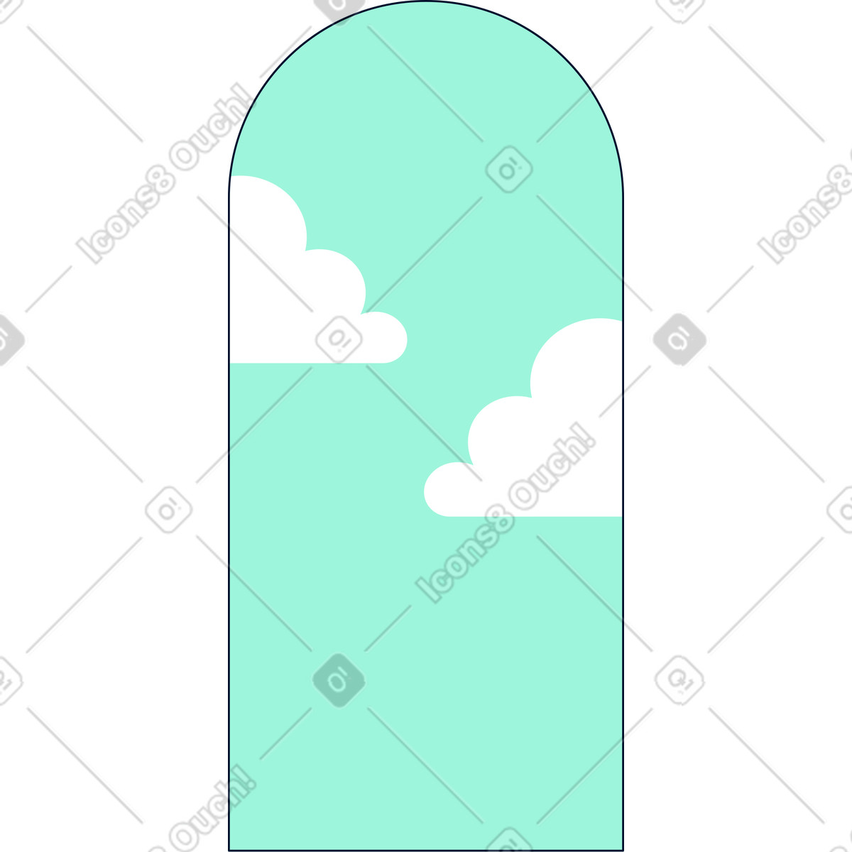 Teal スタイルの 雲の背景 のイラストをPNG、SVG形式でダウンロード