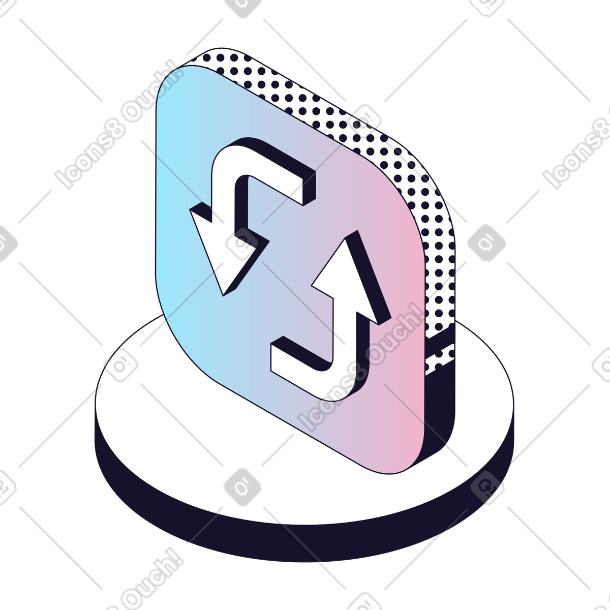 Data Sync, Repost Icon, Information Exchange-Illustration im Node-Stil als Download in PNG, SVG