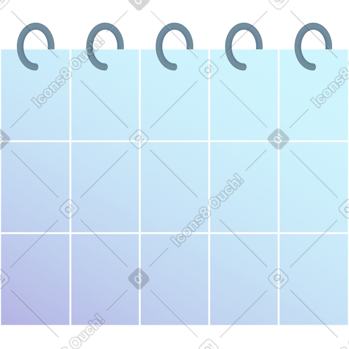 Calendario blu pastello illustrazione in stile Colors scarica in PNG, SVG