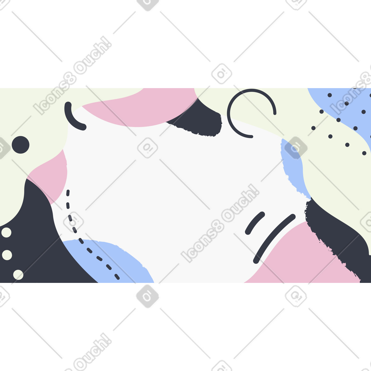 Abstract pastel collage with dashes and dots illustration in style download in PNG, SVG