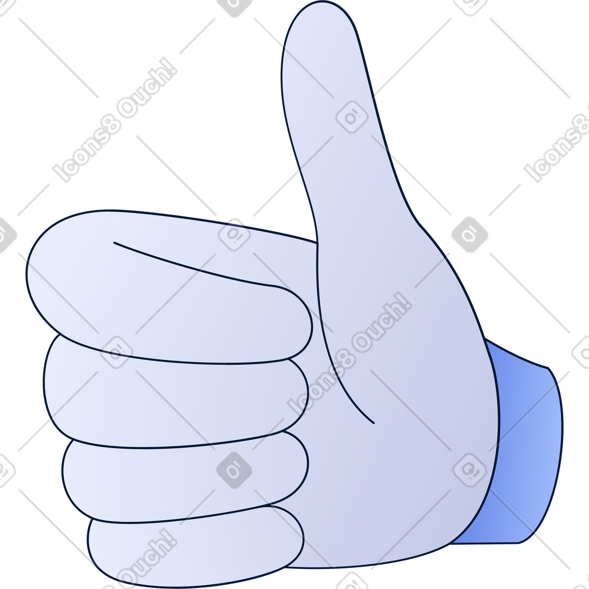 Ilustración Pulgares hacia arriba en estilo Neat a descargar en PNG y SVG