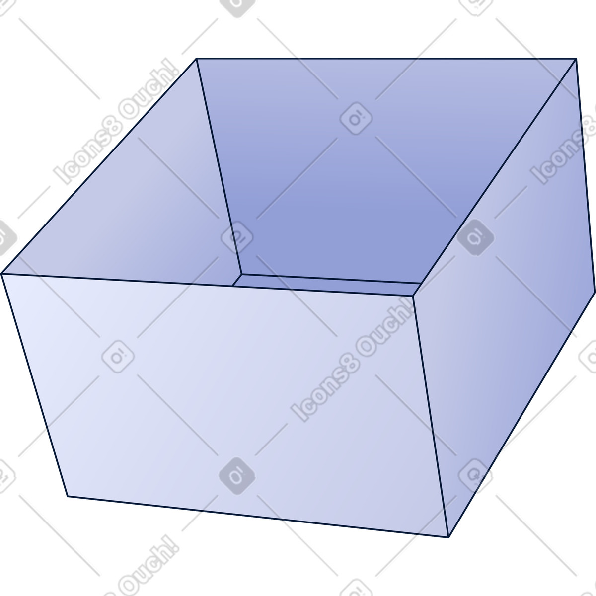 Opened box illustration in Neat style download in PNG, SVG