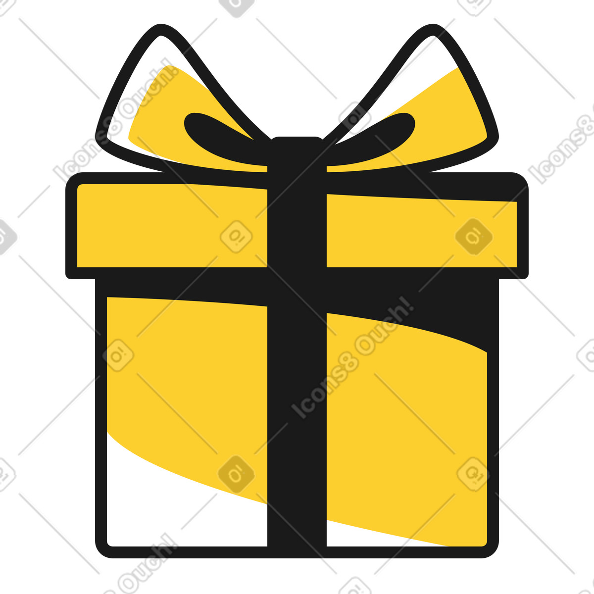 Weihnachtsgeschenk-Illustration im Taxi-Stil als Download in PNG, SVG