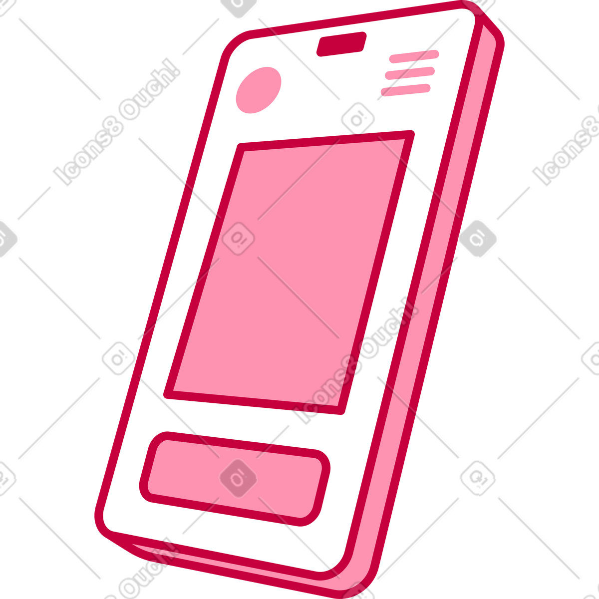 Telefono con menu sullo schermo illustrazione in stile Natty scarica in PNG, SVG