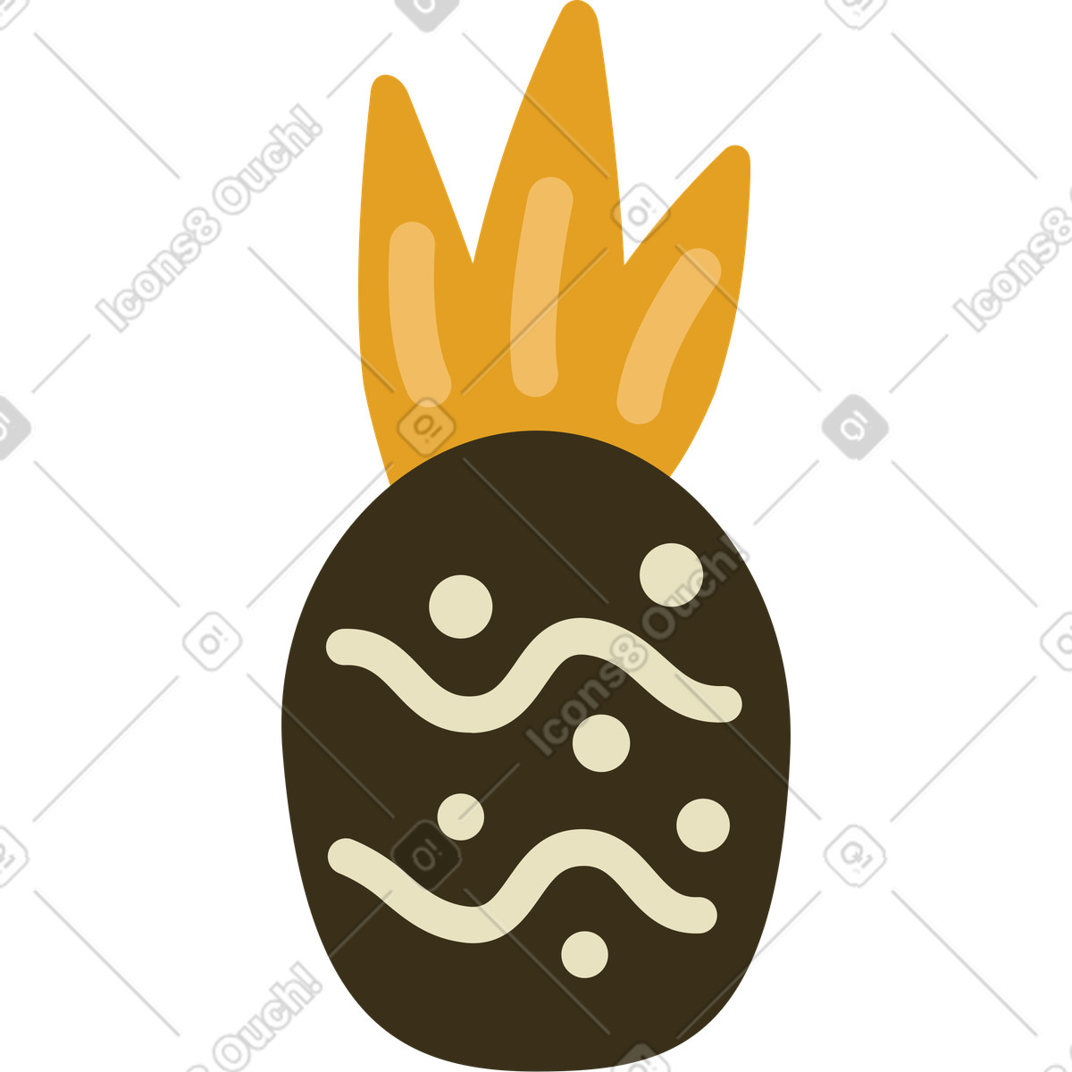 Ananas illustrazione in stile Arabica scarica in PNG, SVG