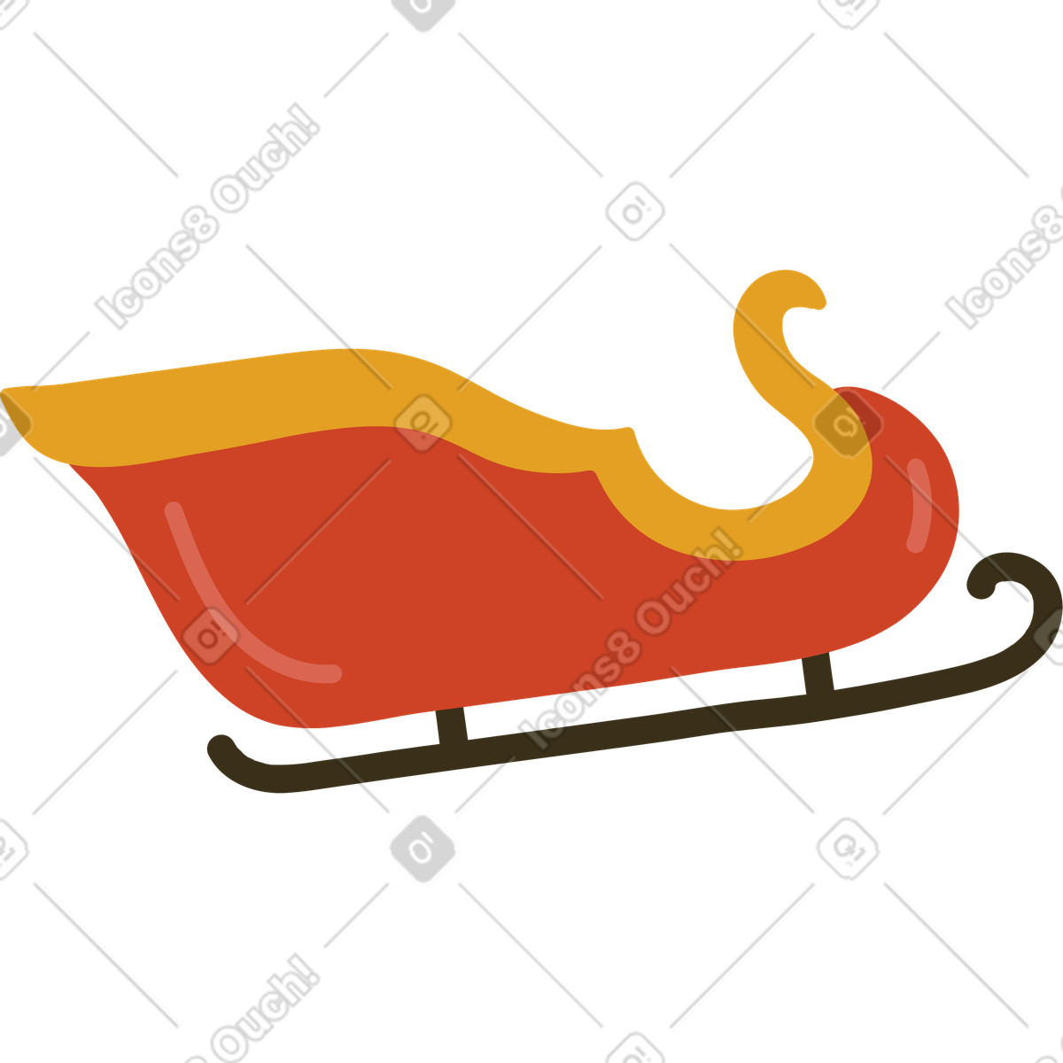 Illustration Une luge dans le style Arabica à télécharger aux formats PNG, SVG