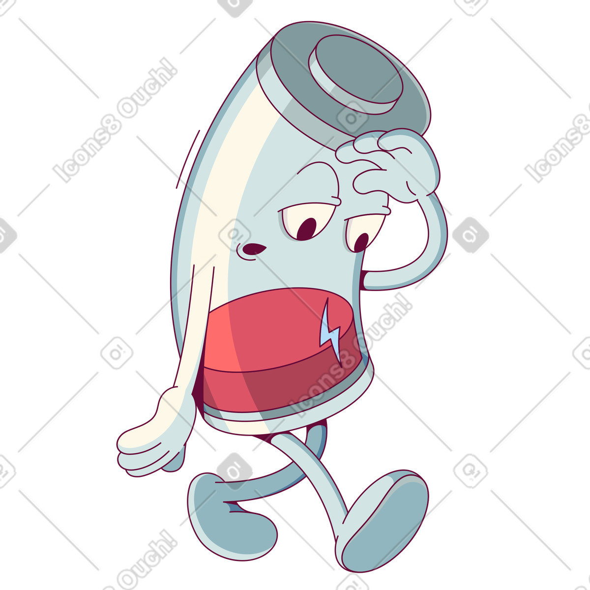 Batteria triste illustrazione in stile Handy scarica in PNG, SVG