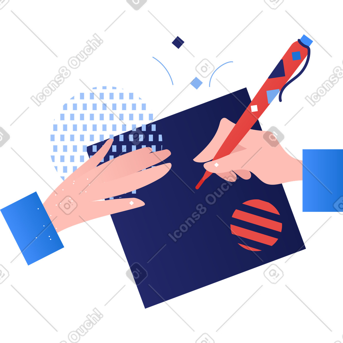 Schreiben-Illustration im Clip-Stil als Download in PNG, SVG