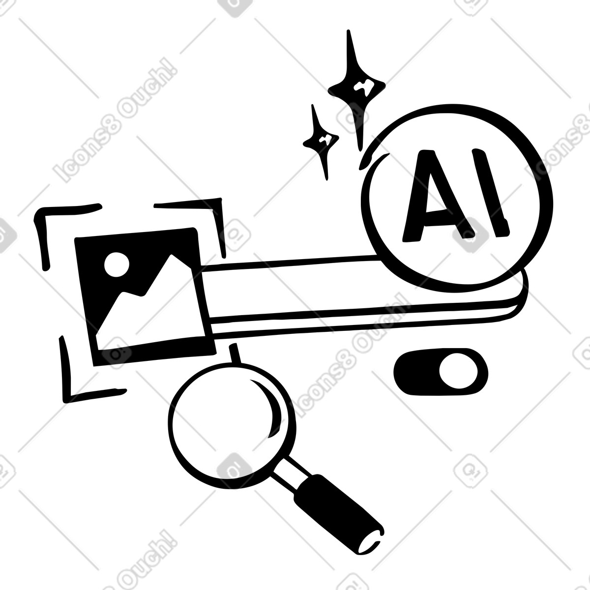 Illustration Business team collaborating around laptop planning project strategy and tasks dans le style Line à télécharger aux formats PNG, SVG