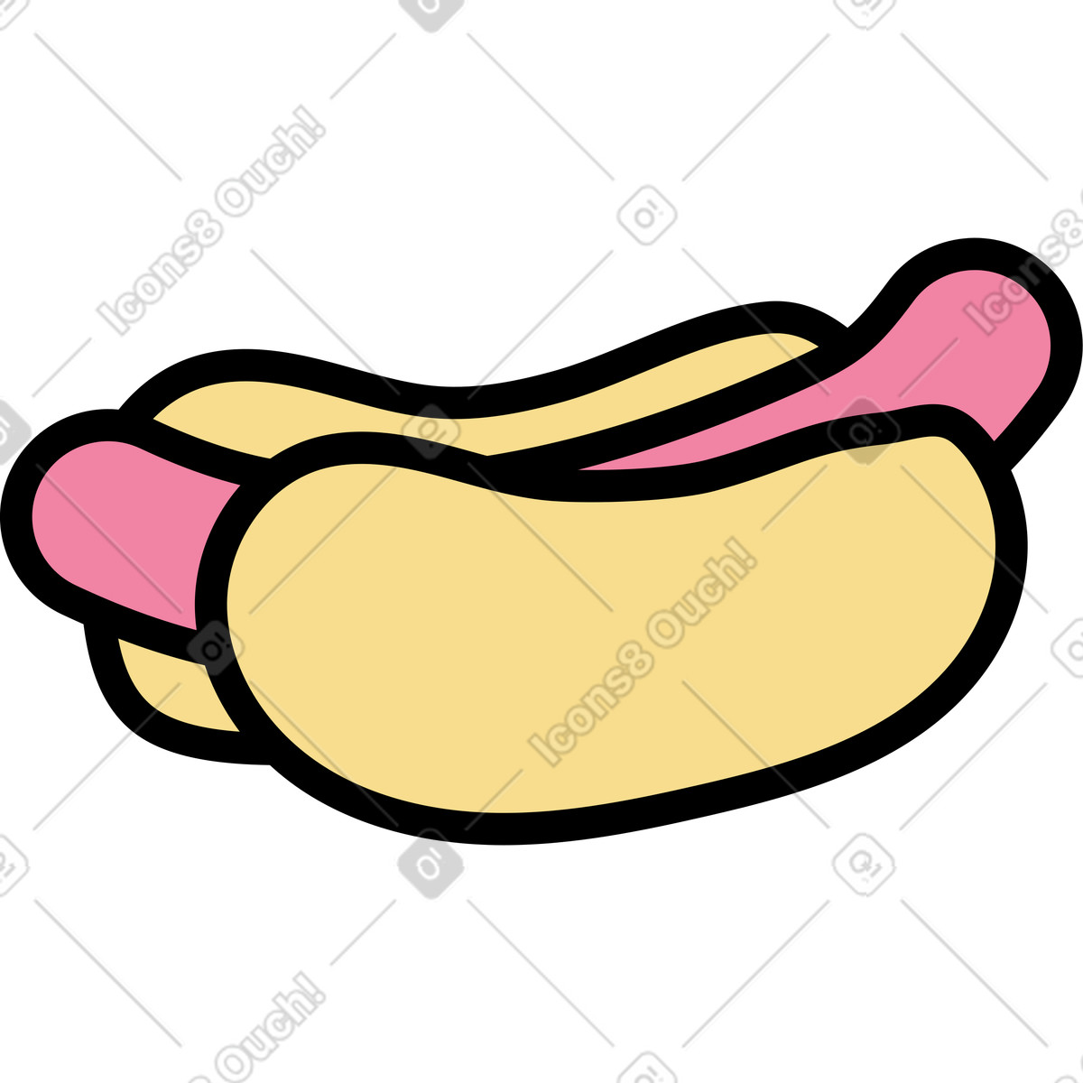 Hot dog illustrazione in stile Notes scarica in PNG, SVG