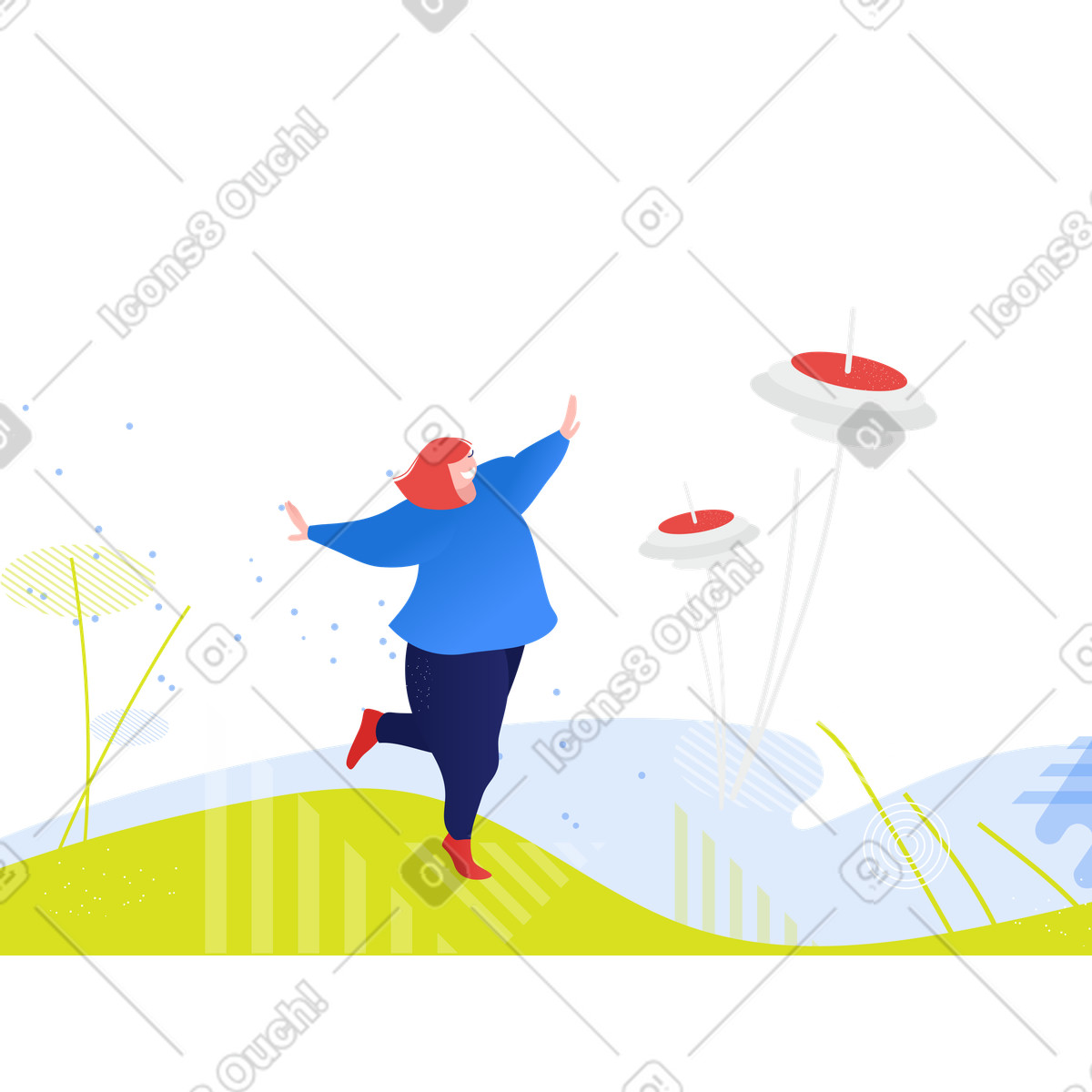 Illustration Profiter de la nature estivale dans le style Clip à télécharger aux formats PNG, SVG