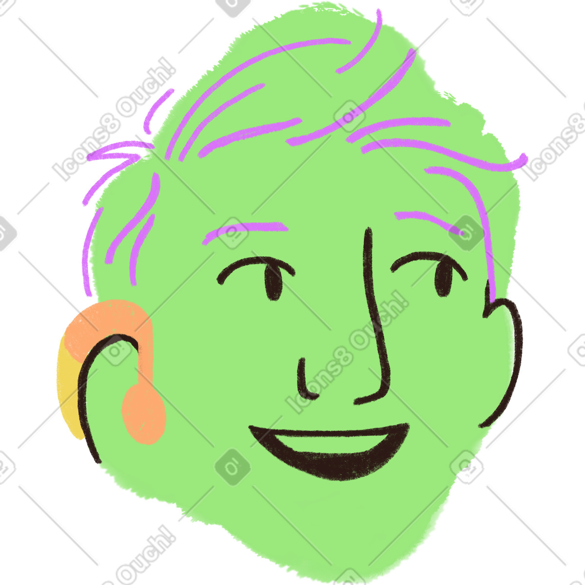 Ilustración Man with a hearing aid en estilo Blobby descargar en PNG y SVG