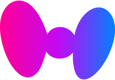 A colorful bow shape with gradient colors - Vibrant style illustration