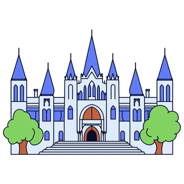 The Parliament Buildings in Ottawa feature Gothic architecture with intricate stone carvings and pointed arches. The structure includes tall spires that reach toward the sky, creating a dramatic silhouette against the backdrop. The façade is adorned with detailed sculptures and elaborate window designs. Lush green trees surround the buildings, adding a touch of natural beauty to the scene. The entrance is marked by large wooden doors that stand prominently at the foot of an expansive staircase.