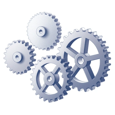 A collection of intricate gears interlocking and rotating together. Each gear has detailed engravings and varying sizes, creating a complex network. The arrangement showcases the gears working in unison, emphasizing the theme of collaboration and balance. The setting is devoid of any background elements, focusing solely on the gears and their mechanical movement. The overall composition symbolizes the value of responsibility through their synchronized operation.