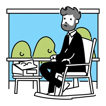 Abraham Lincoln sitting in a rocking chair on a porch, deep in thought