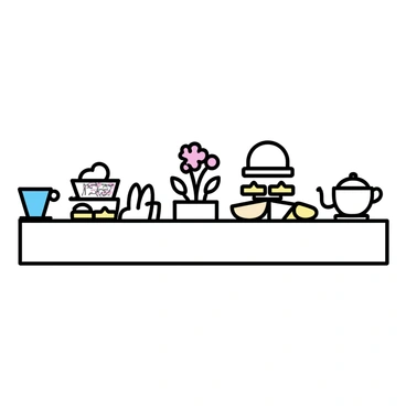 A table is set for a tea party, covered with a white tablecloth. There are two delicate porcelain teapots, one is floral patterned and the other is solid color, both sitting amidst an arrangement of assorted teacups with matching saucers. Small sandwiches, cut into triangles, are placed on a tiered serving stand, showcasing various fillings. A small vase filled with fresh flowers is positioned at the center of the table, complementing the overall elegant setup.