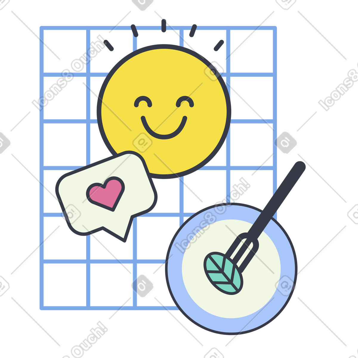 Gesunder lebensstil-Illustration im Abstract-Stil als Download in PNG, SVG