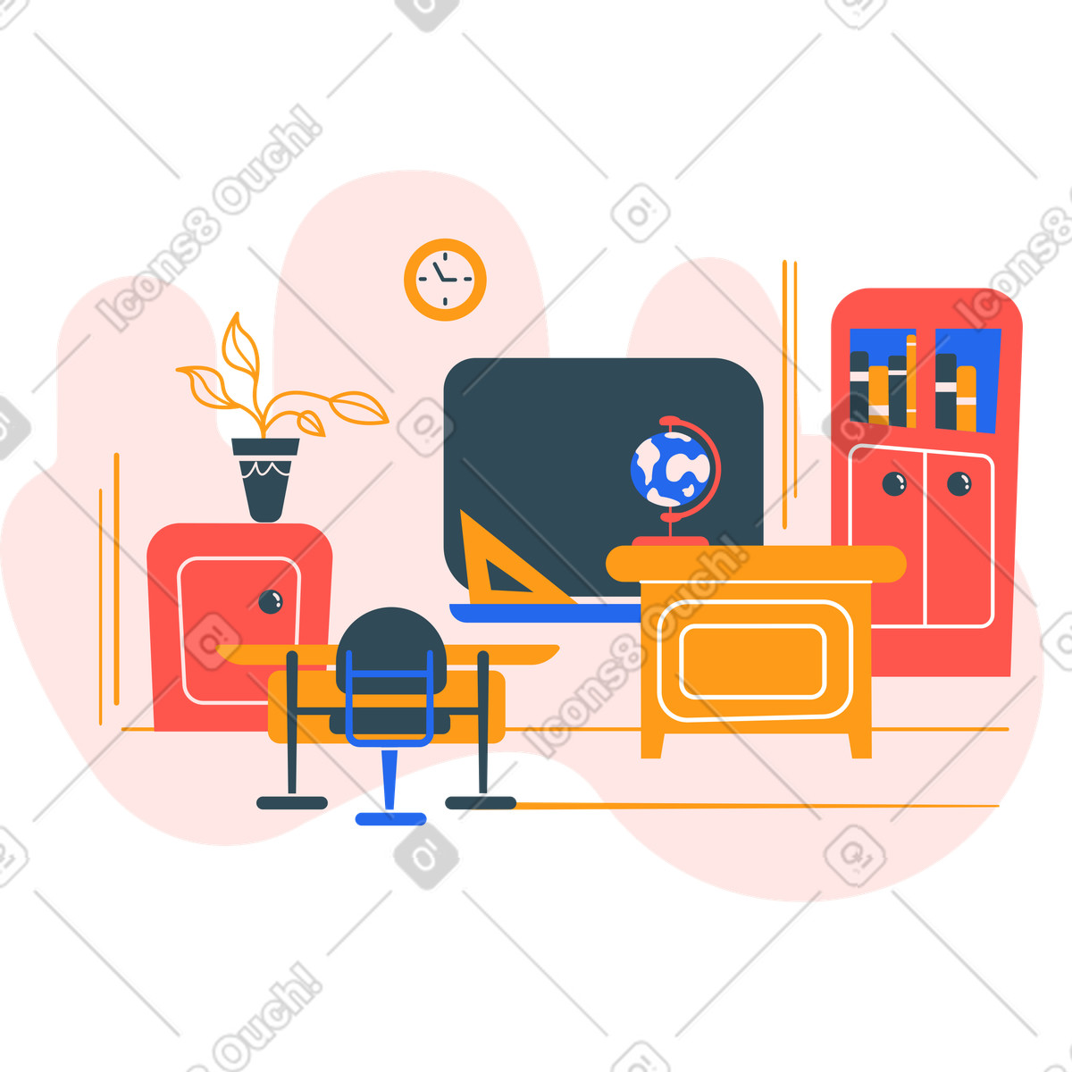 Illustration École dans le style Kingdom à télécharger aux formats PNG, SVG