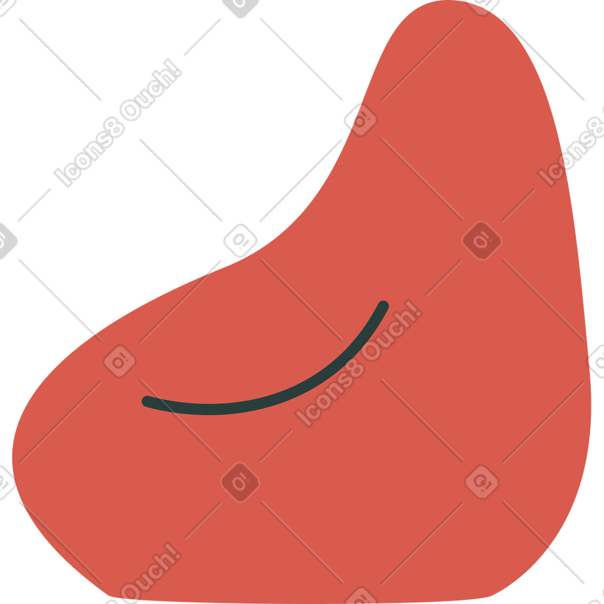 Armchair illustration in Macaroni style download in PNG, SVG