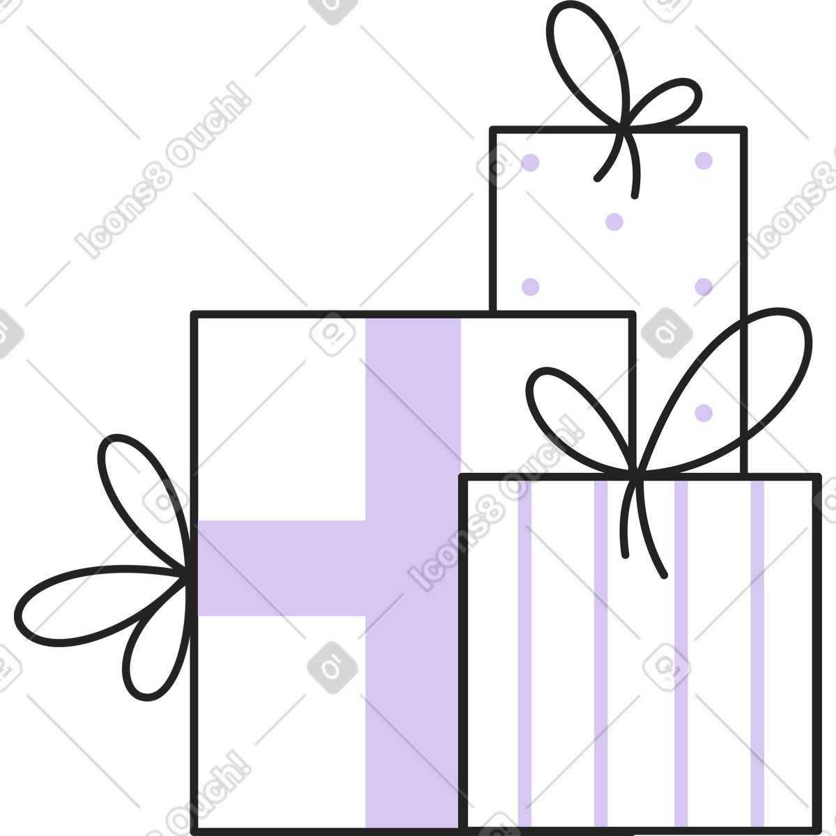 Ilustración Regalo en estilo Sammy Line a descargar en PNG y SVG