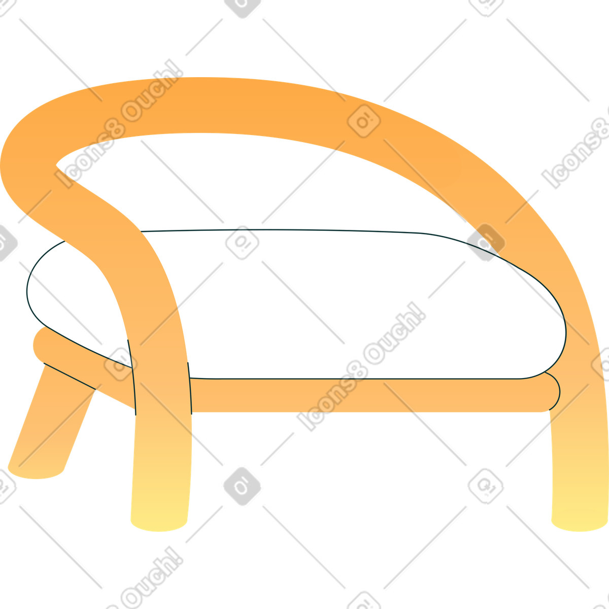 Sedia morbida illustrazione in stile Florid scarica in PNG, SVG
