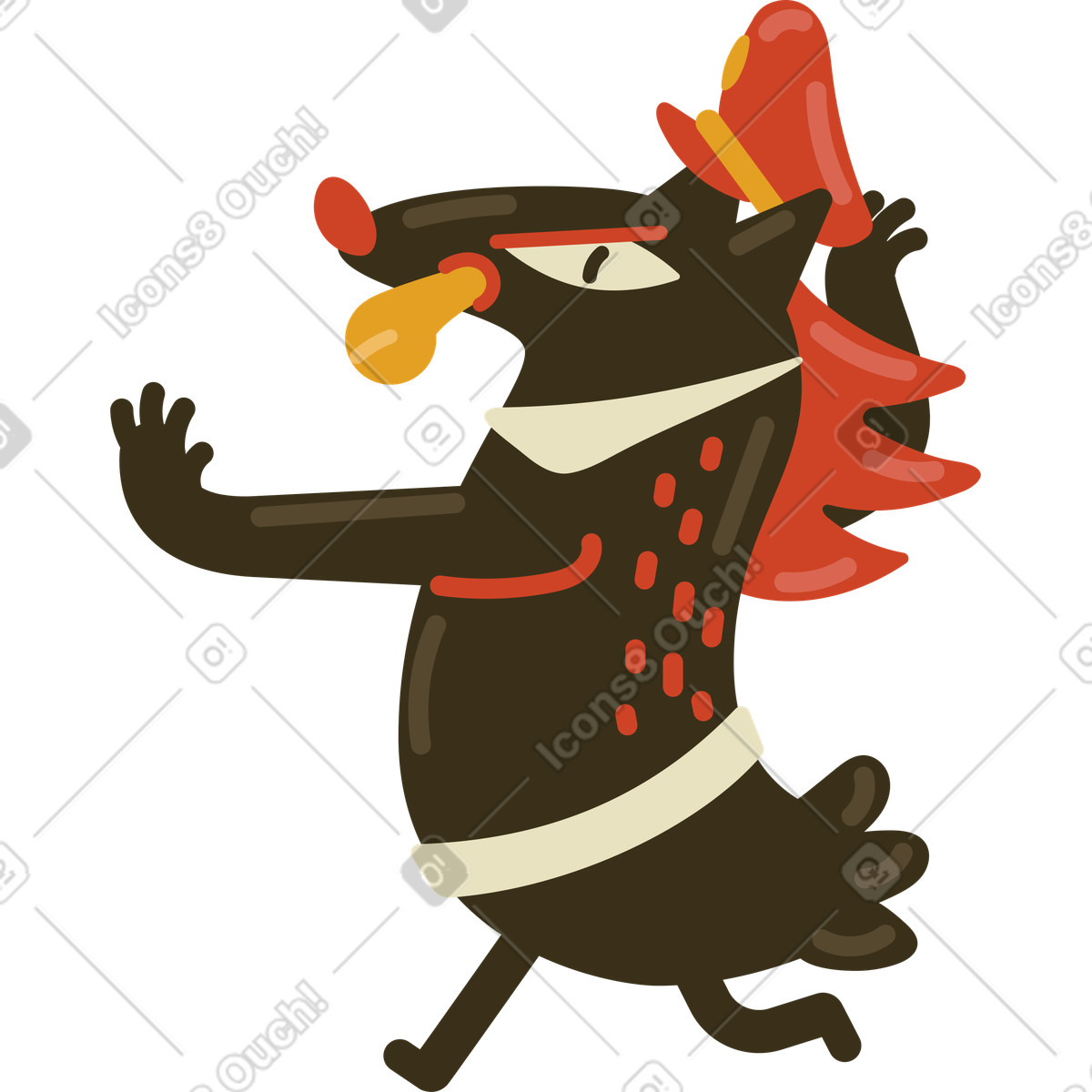 Ilustração de Policial em no estilo Arabica para baixar em PNG, SVG
