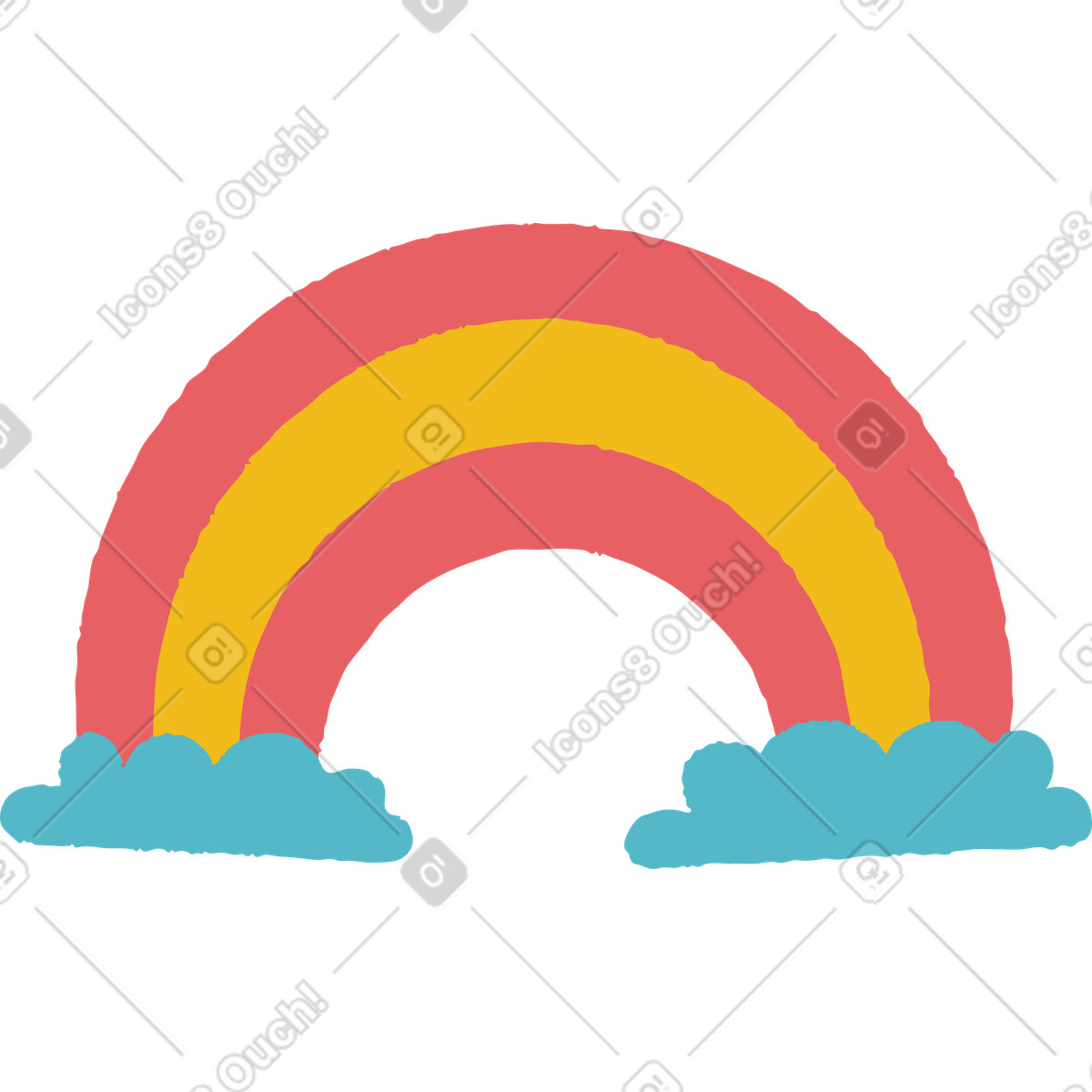 Arcobaleno illustrazione in stile Flamenco scarica in PNG, SVG