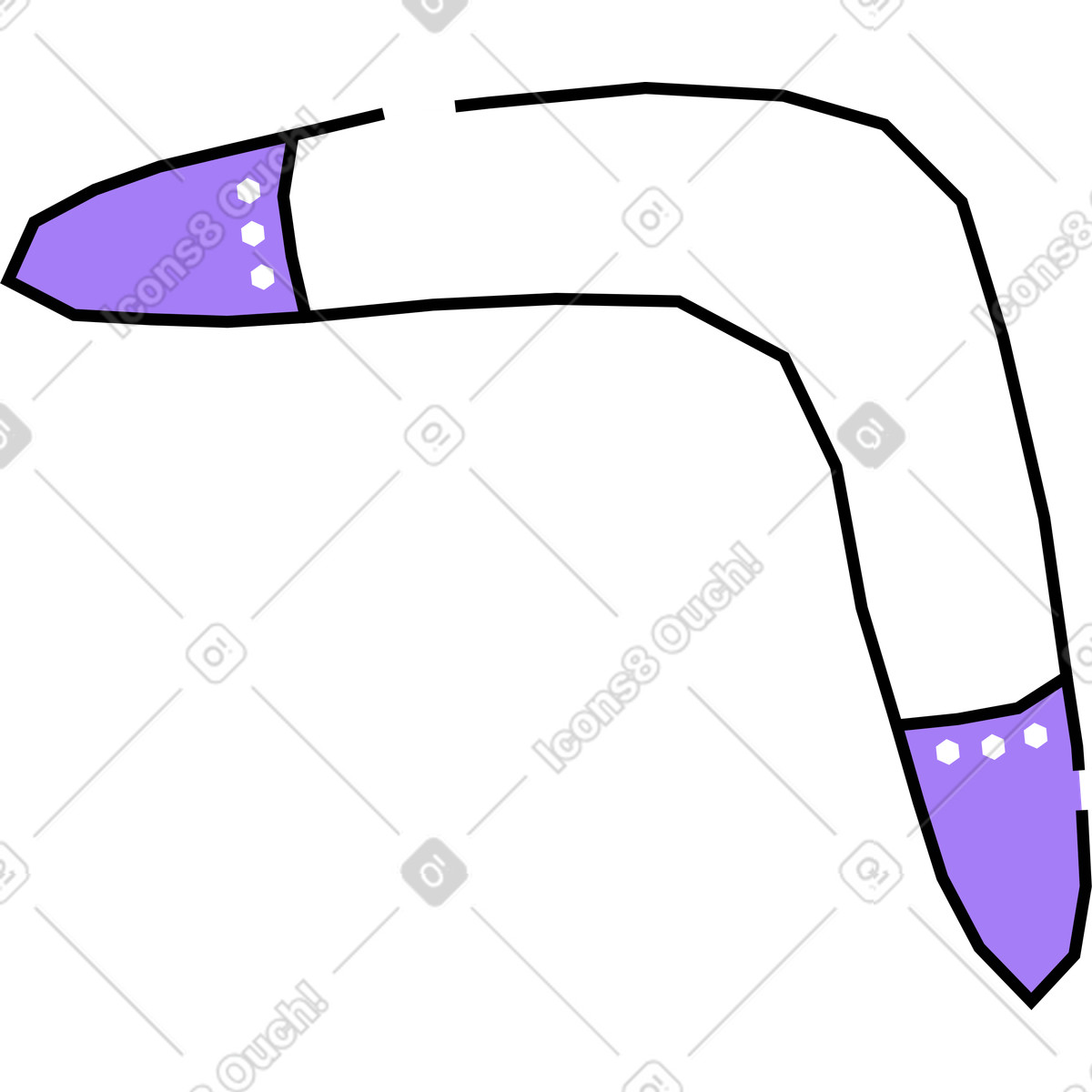 Bumerango illustrazione in stile Amethyst scarica in PNG, SVG
