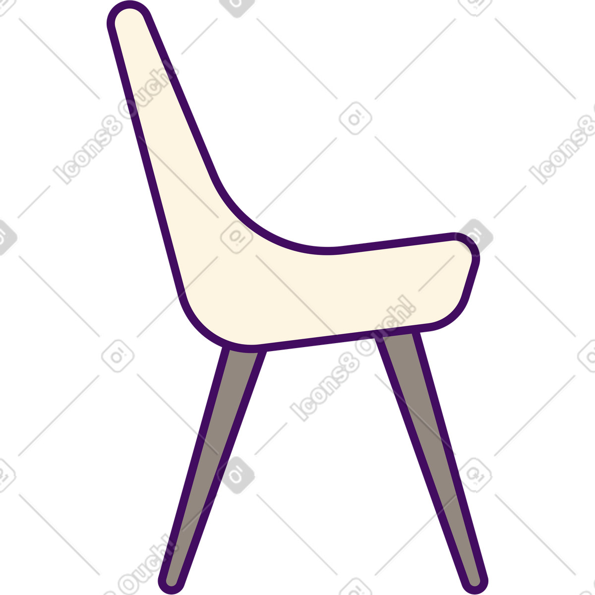 下载 Simplistic 风格的 有靠背的椅子 插画，支持 PNG、SVG 格式